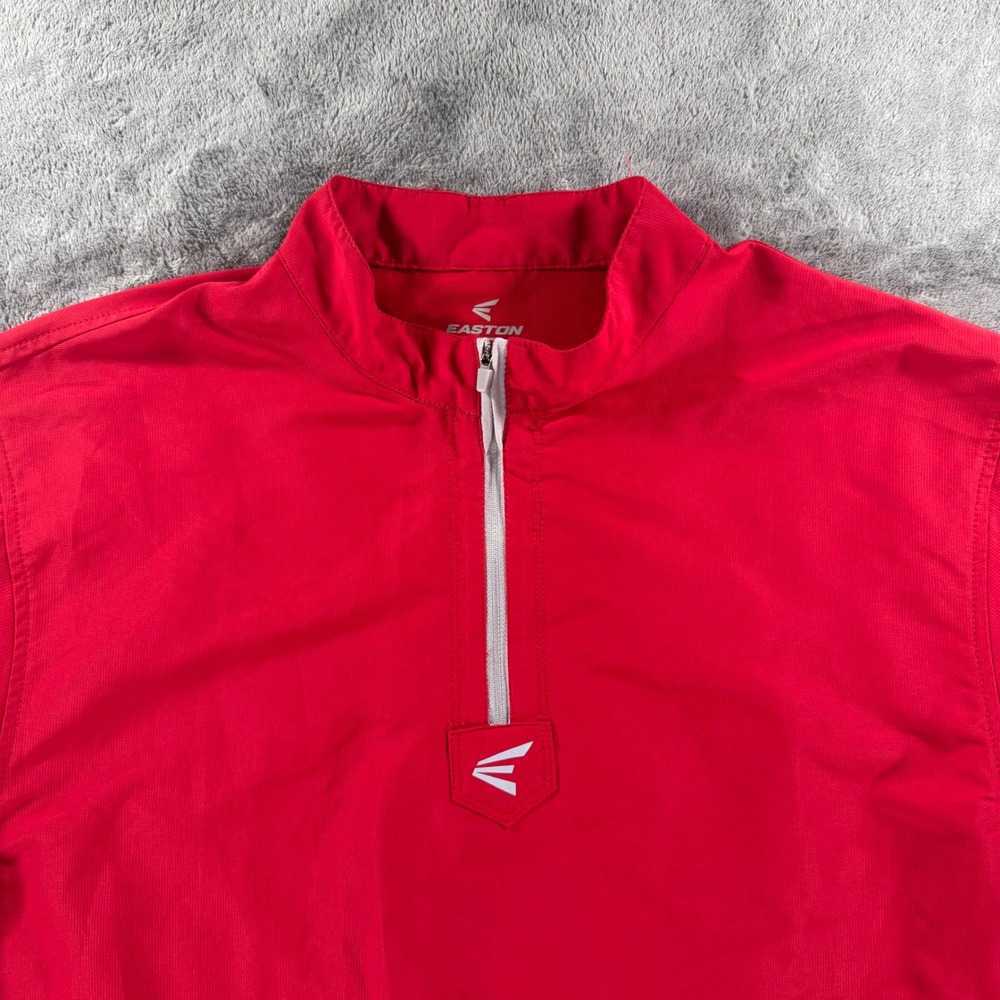 Easton Alpha Cage Jacket Mens XXL Red Short Sleeve Quarter Zip Baseball Pullover